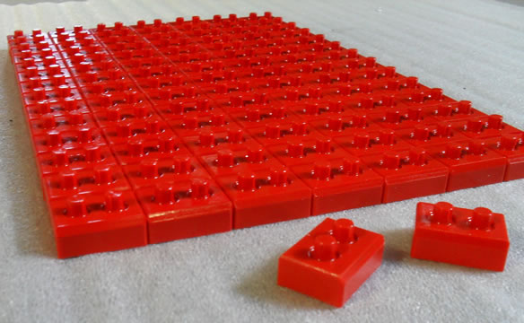red polyurethane blocks